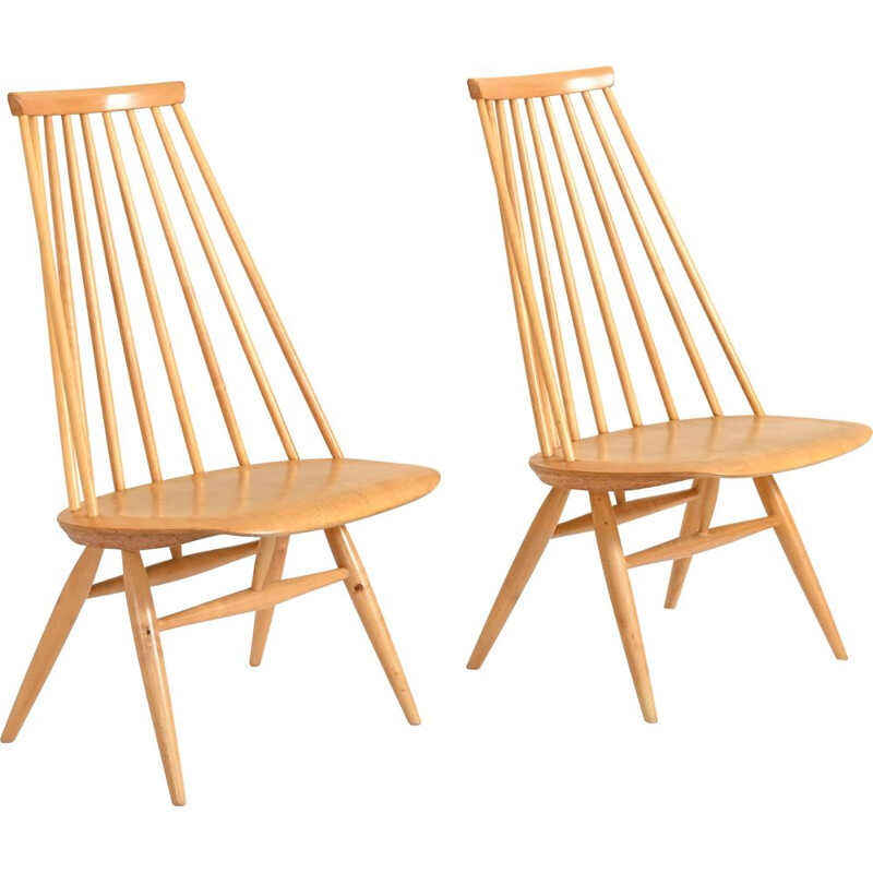 Pair of vintage Scandinavian "Mademoiselle" chairs by Ilamari Tapiovaara, 1950-1960s