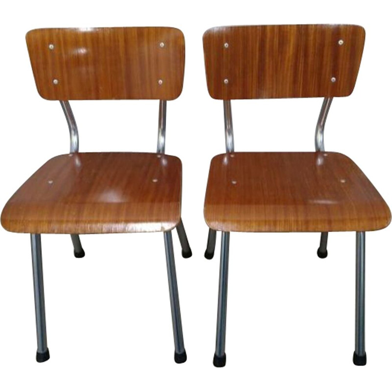 Pair of vintage steel chairs by Pagholz