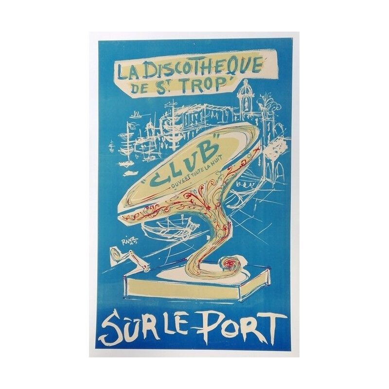 Saint Tropez nightclub ad poster  - 1935