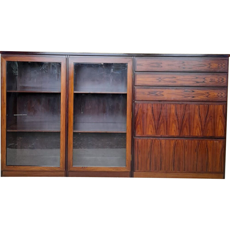 Vintage Danish Scanflex rosewood display cabinet by Omann Jun, 1970-1980