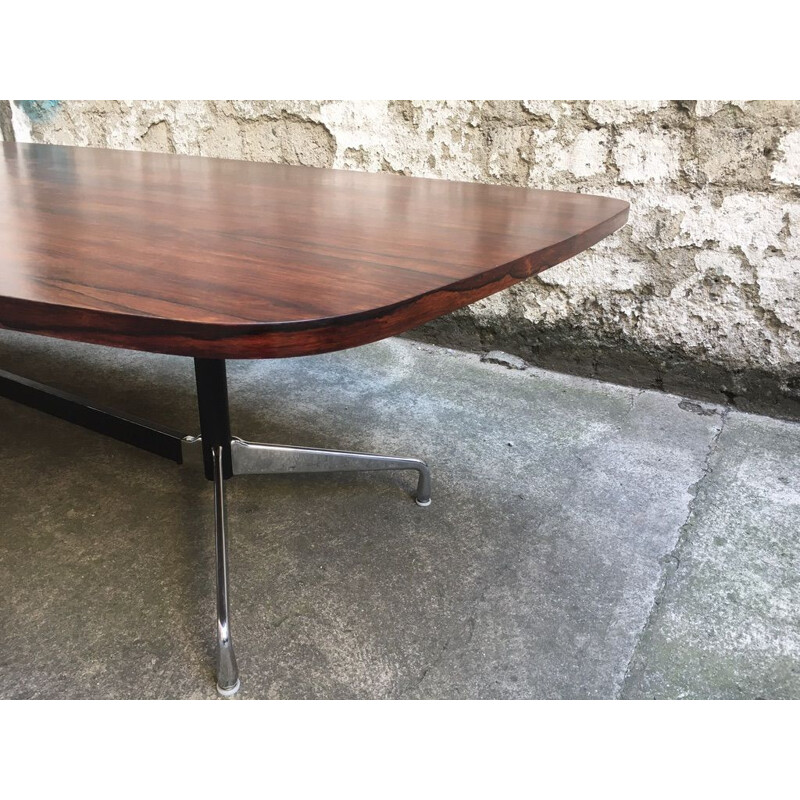 Vintage Segmented table in Rio rosewood by Charles & Ray Eames for Vitra, 1970