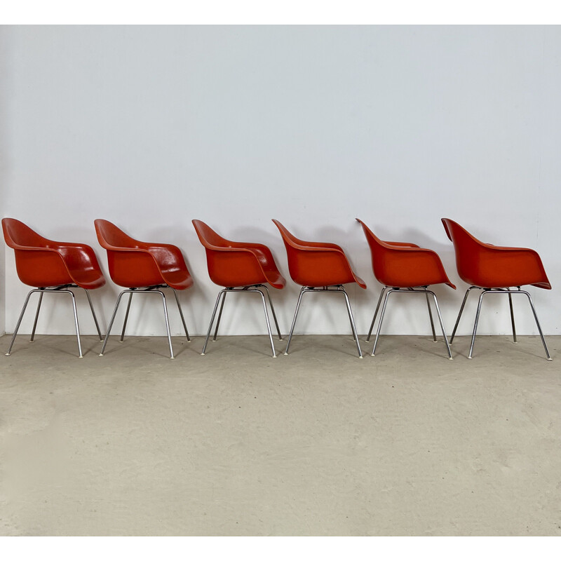 Set of 6 vintage metal chairs by Charles & Ray Eames for Herman Miller, 1970s