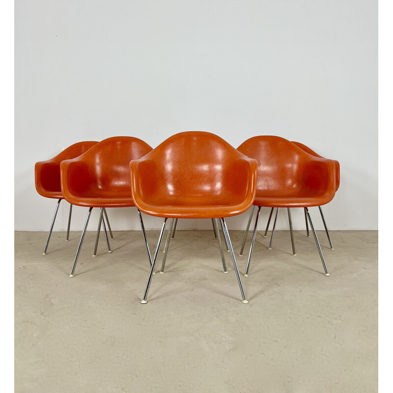Set of 6 vintage metal chairs by Charles & Ray Eames for Herman Miller, 1970s