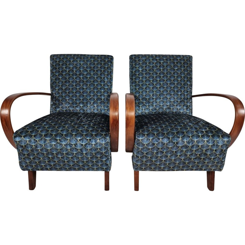 Pair of vintage armchairs by Jindrich Halabala for Up Závody, 1950s