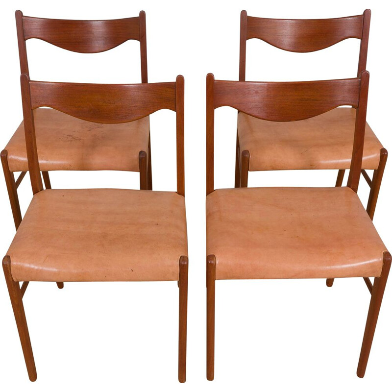 Set of 4 vintage chairs Gs60 by Arne Wahl Iversen for Glyngøre Stolefabrik, Denmark 1960s