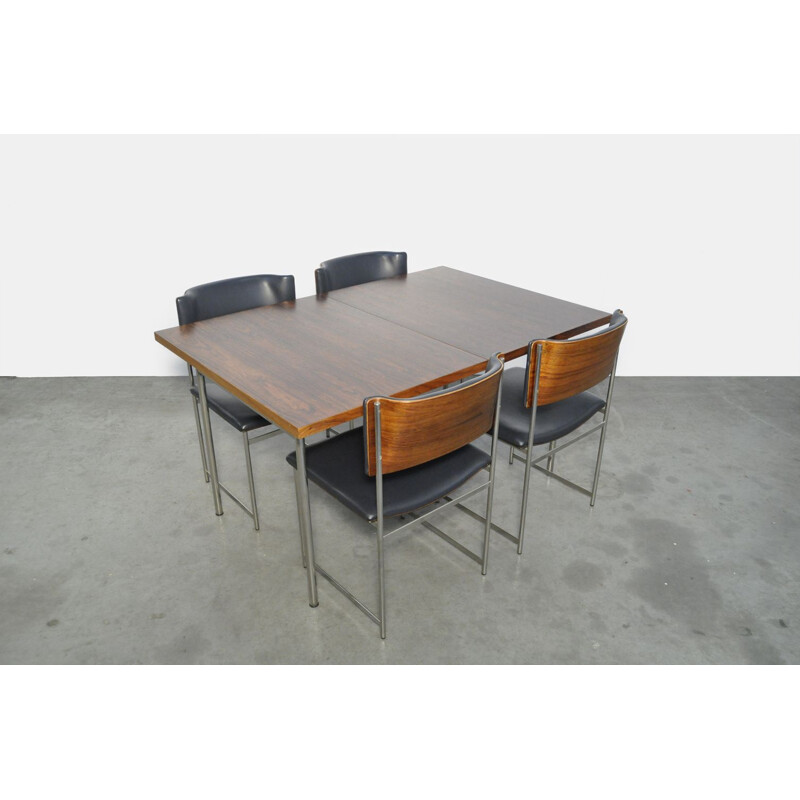 Vintage rosewood dining set Sm08 by Cees Braakman for Pastoe, 1950s