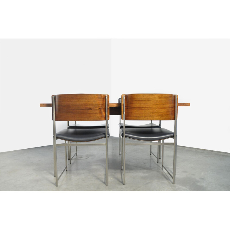 Vintage rosewood dining set Sm08 by Cees Braakman for Pastoe, 1950s
