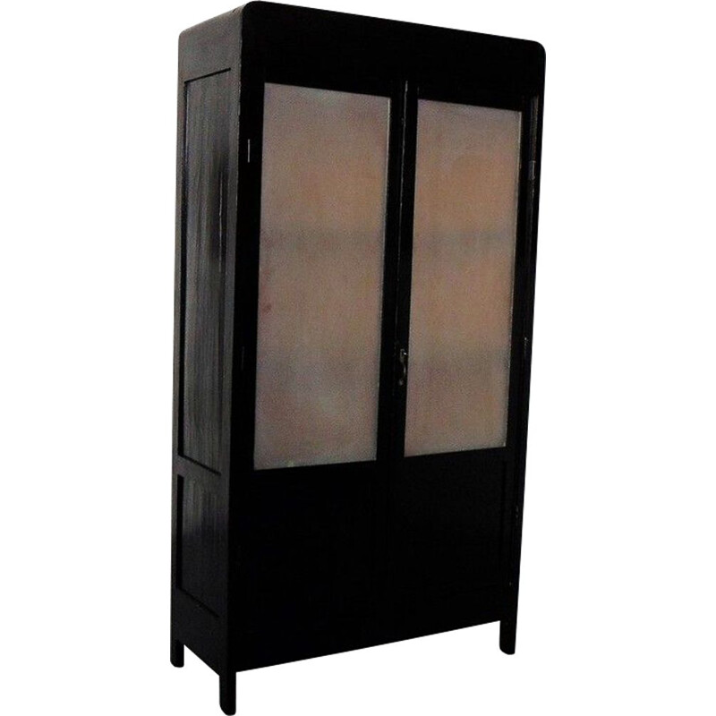 Vintage dark wood display cabinet