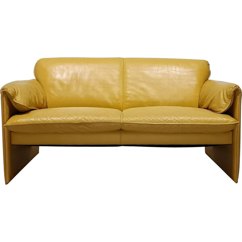 Vintage leather 2-seater sofa by Axel Enthoven for Leo Lux, 1980