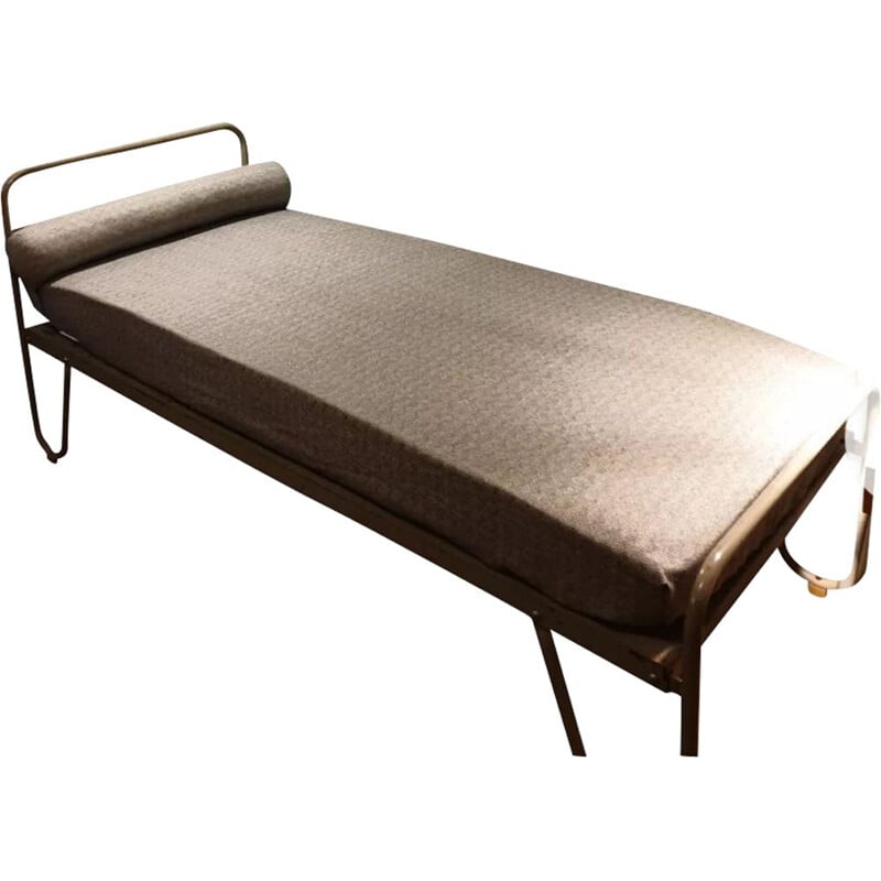Vintage daybed in lacquered metal by Jacques Hitier for Mobilor, 1950s