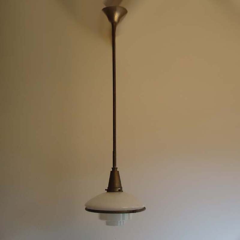 Bauhaus Sistrah Licht pendant lamp in metal, Otto MULLER - 1930s
