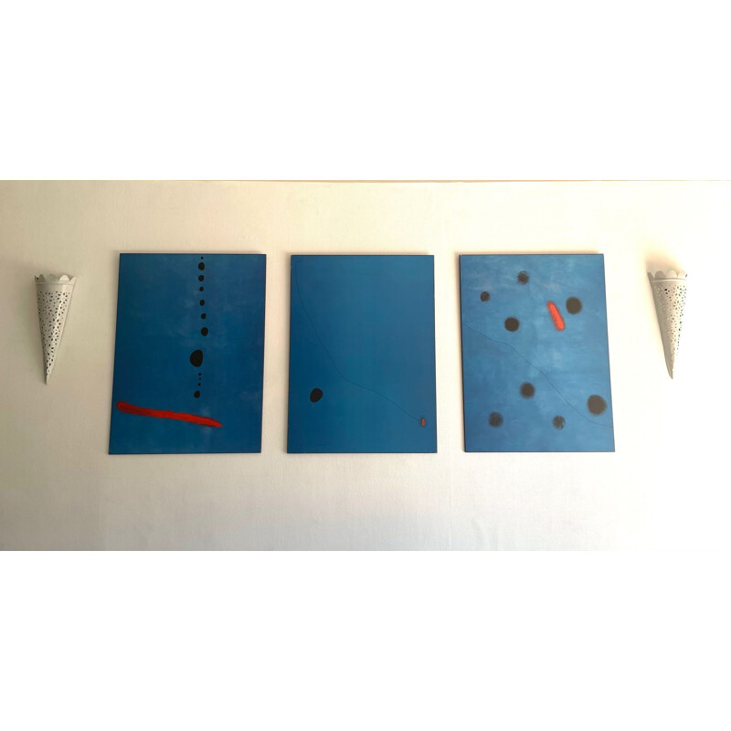 Set of 3 vintage abstract panels