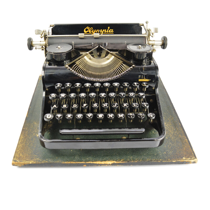Vintage Simplex suitcase typewriter by Olympia A.G. Stuttgart, Germany 1930s