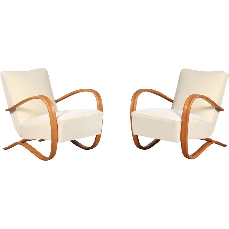 Pair of vintage armchairs by Jindrich Halabala for Up Zavody, Czech Republic 1930s