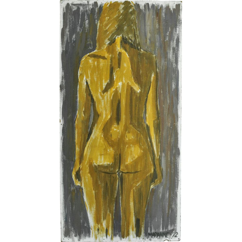 Vintage painting abstract nude