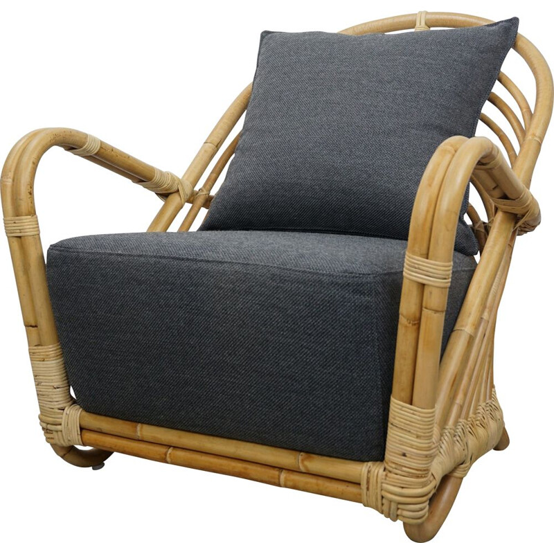 Vintage rattan armchair model AJ237 by Arne Jacobsen