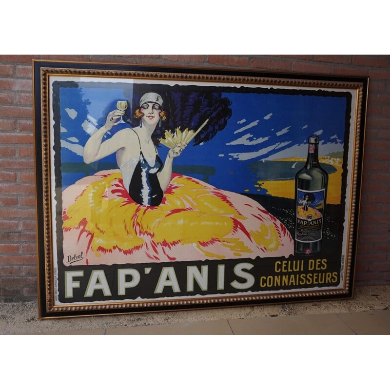 French vintage Art Deco liquor poster "Fap' Anis" by Delval, 1920s