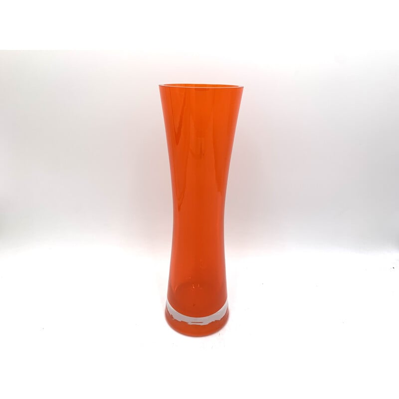 Vintage orange vase, Poland 1970s