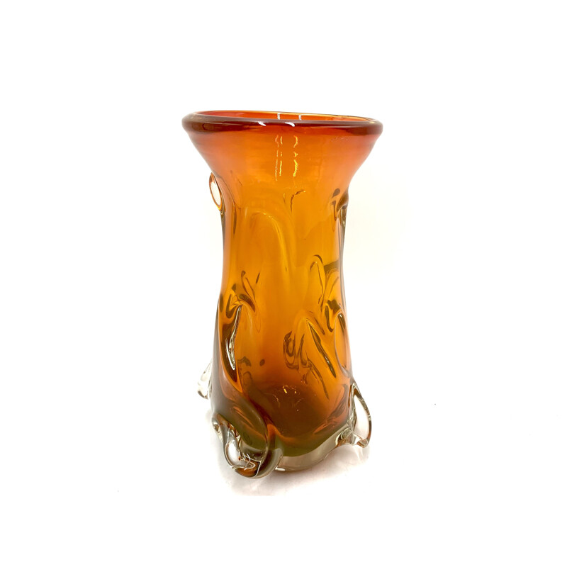 Orange vintage vase, Poland 1960-1970s