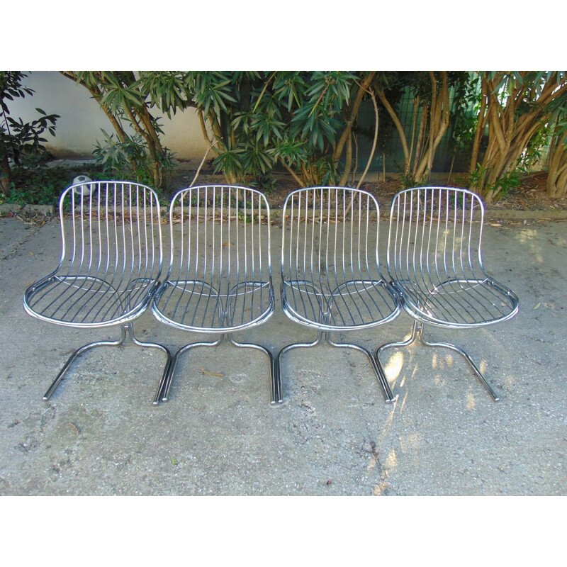 Set of 4 vintage chairs by Gastone Rinaldi for Rima
