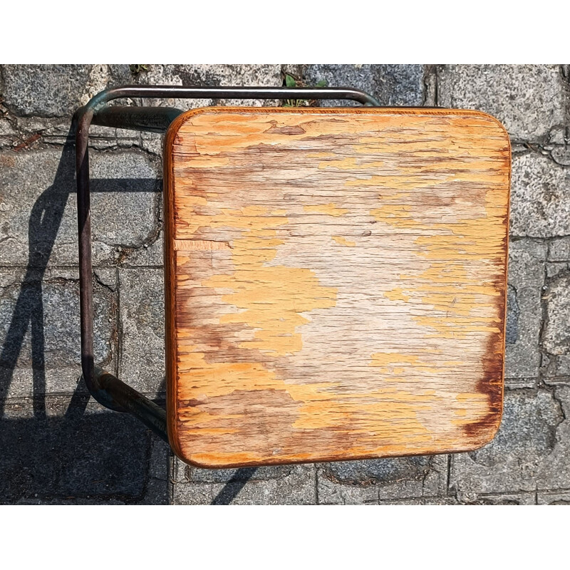 Vintage high stool in wood
