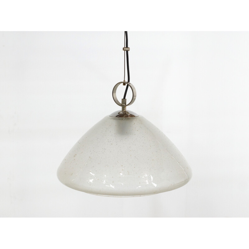 Mid-century hanging lamp in white glass - 1970s