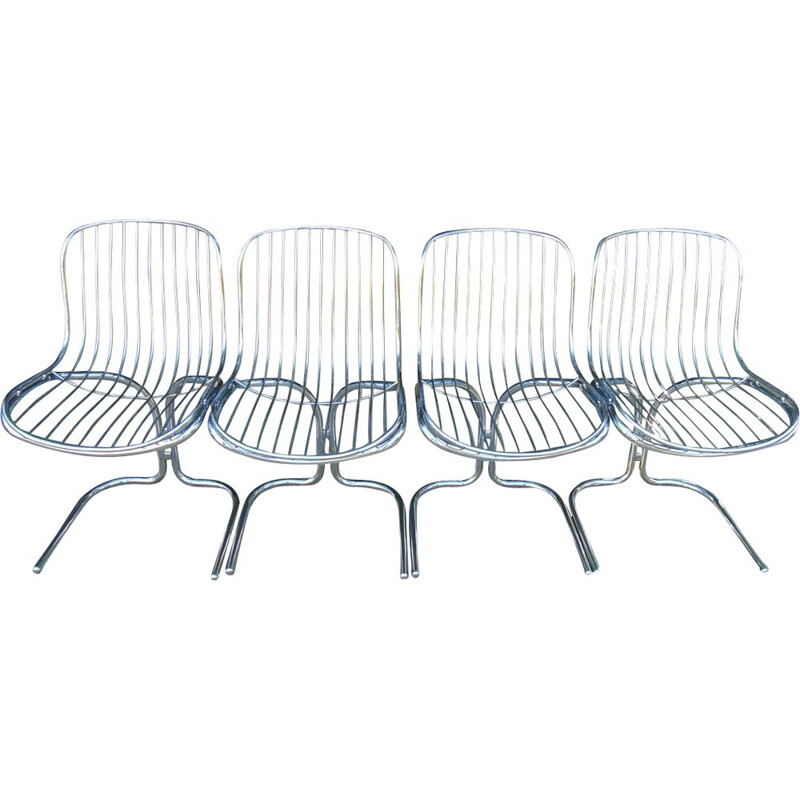 Set of 4 vintage chairs by Gastone Rinaldi for Rima