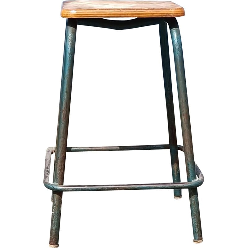 Vintage high stool in wood