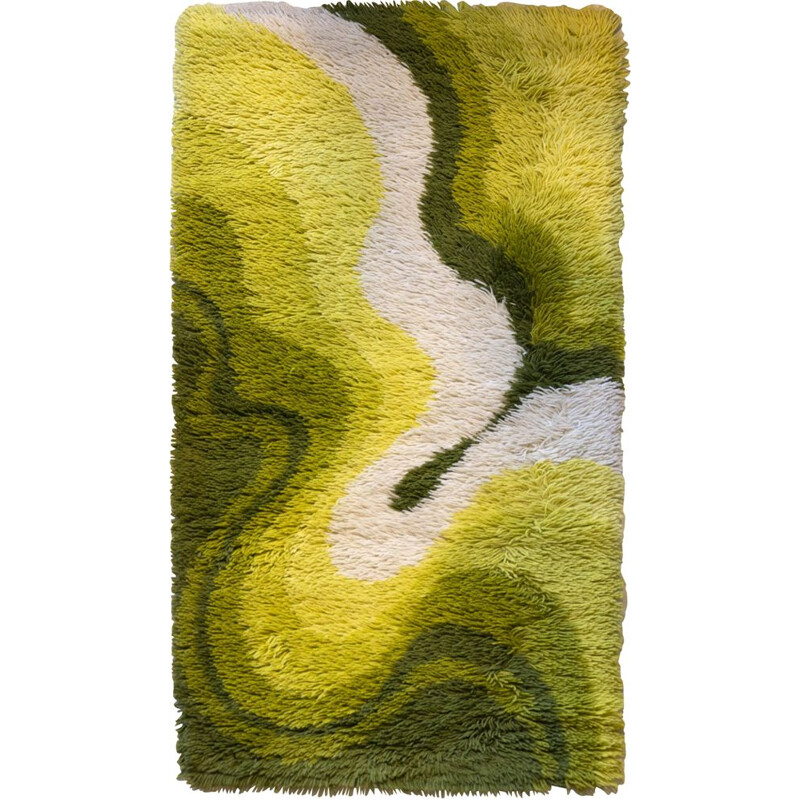 Vintage green "Amoebe" Space Age rug