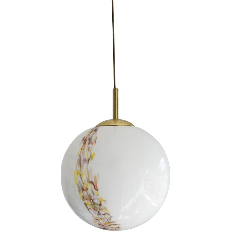 Italian vintage Murano glass Ball pendant lamp by Venini, 1960s