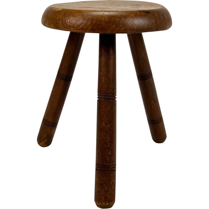 Modernist vintage oakwood stool, 1950s