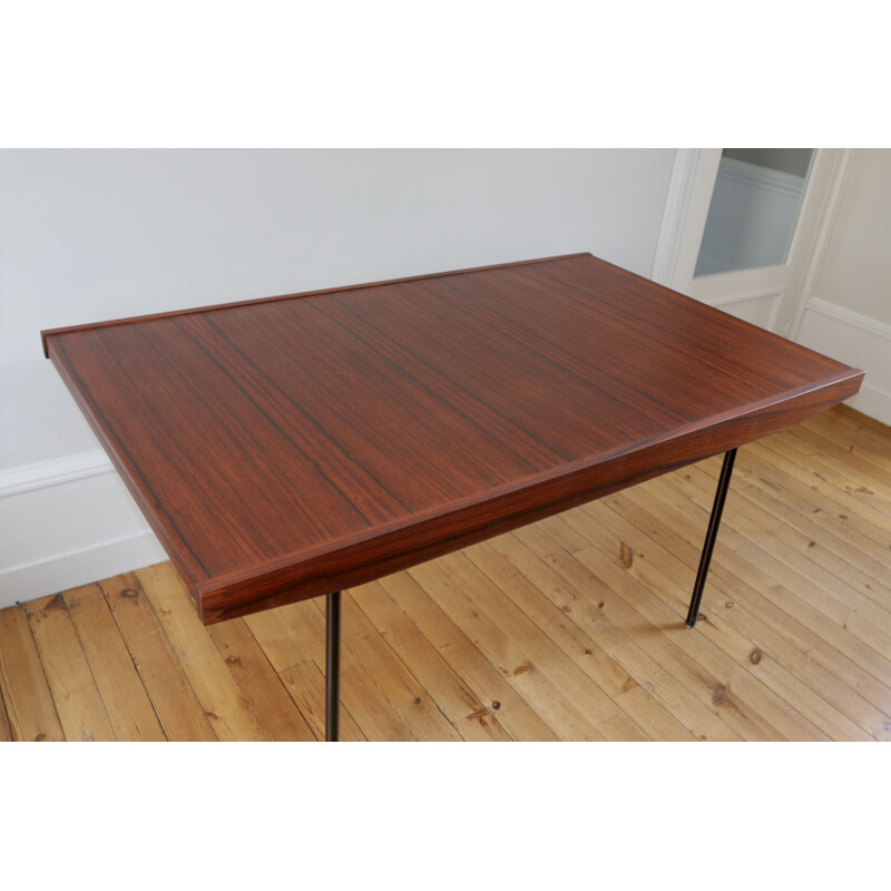 Vintage modernist table in rosewood by Alain Richard