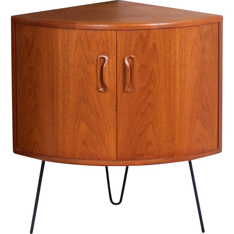 Vintage teak corner cabinet on hairpin legs by Victor Wilkins for G Plan, 1960s