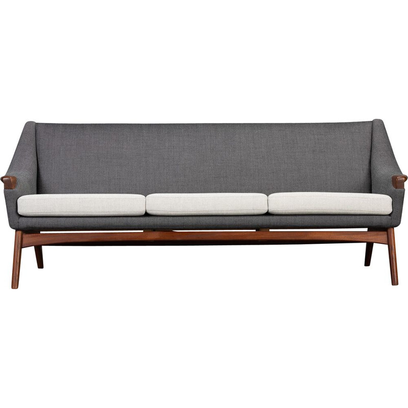 Vintage grey 3-seater sofa by Johannes Andersen for Cfc Silkeborg, 1960s