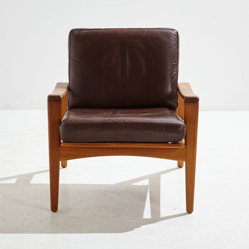 Danish vintage leather sofa by Arne Wahl Iversen for Komfort, 1950