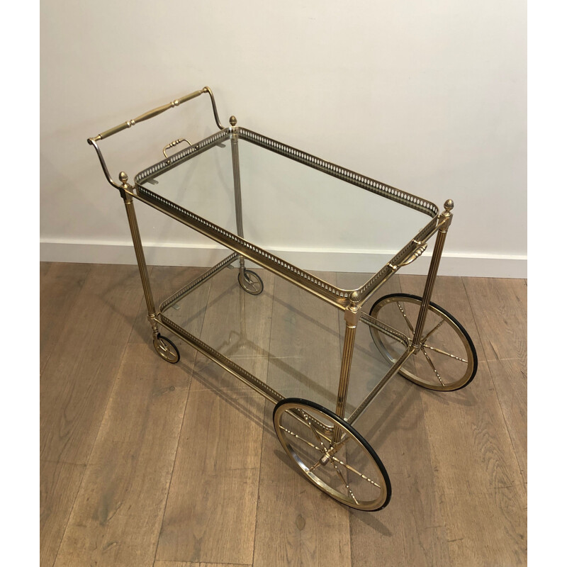 Vintage silver plated brass serving table, France 1940