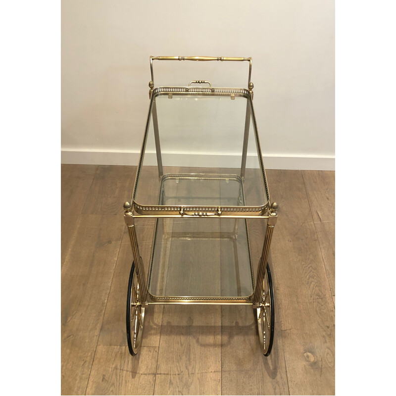 Vintage silver plated brass serving table, France 1940