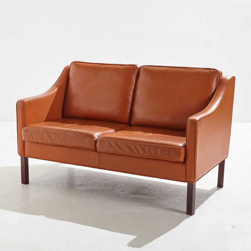 Danish vintage leather living room set, 1960s