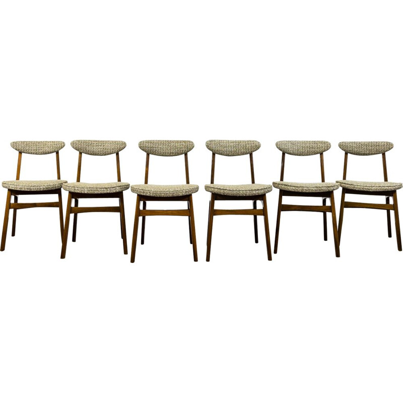 Set of 6 vintage chairs type 200 190 by Rajmund Teofil Hałas, Poland 1960s