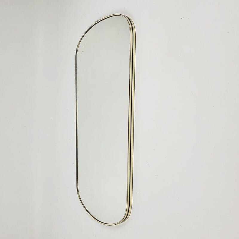 Vintage mirror in a golden aluminum frame, 1960s