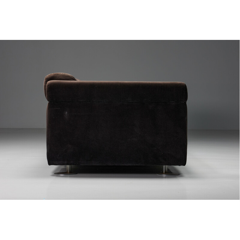 Vintage four-seater D120 brown velvet sofa by Borsani & Bonetti for Tecno, 1966