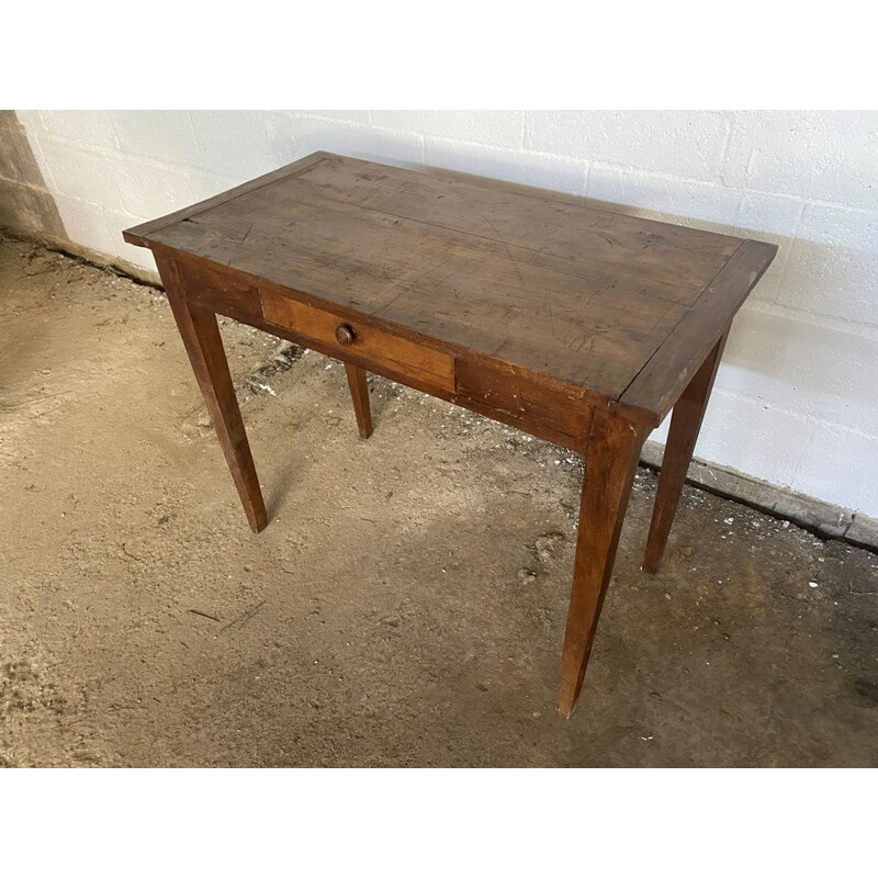 Vintage solid oakwood desk with 1 drawer