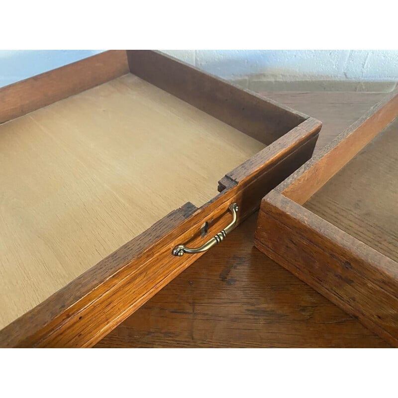 Vintage solid oakwood desk with 2 drawers