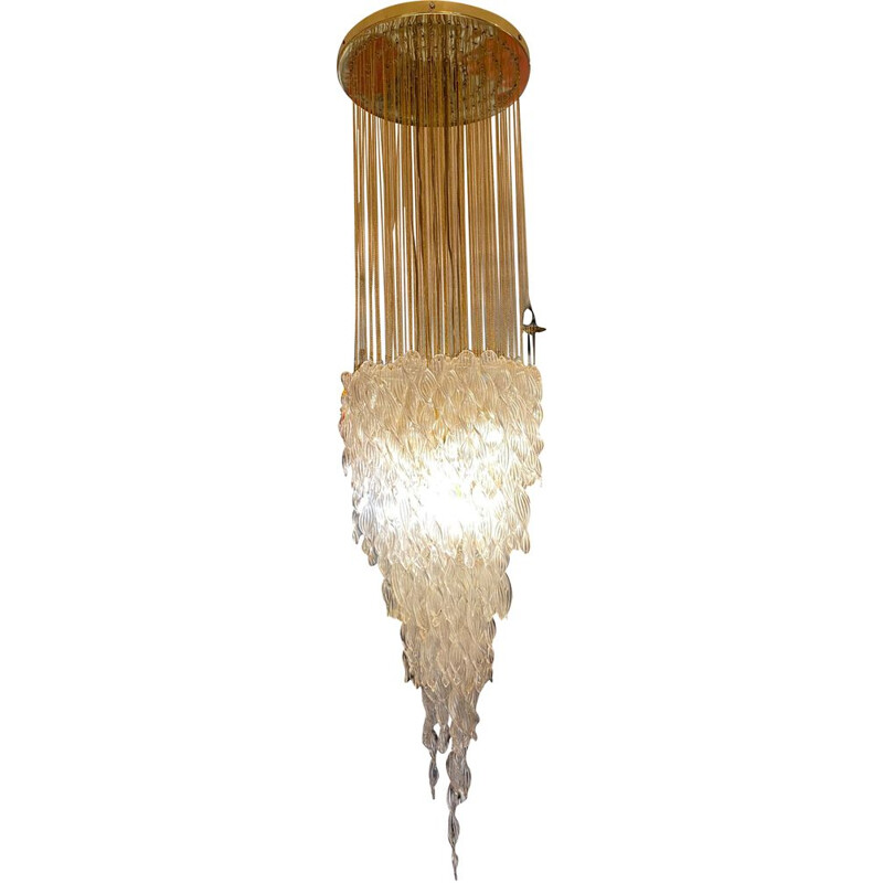 Vintage Murano glass chandelier by Venini, 1970