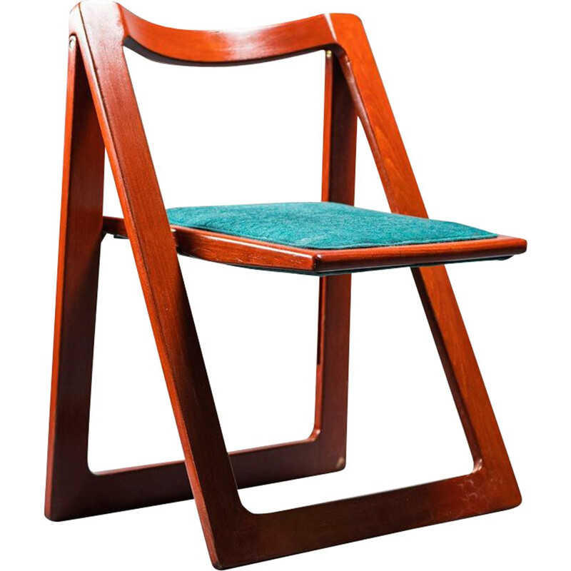 Vintage wood folding chair by Aldo Jacober for Bazzani, 1970s