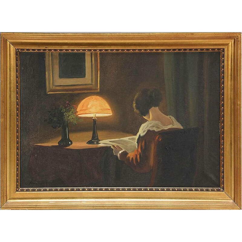 Vintage oil on canvas by Carl Rasmussen