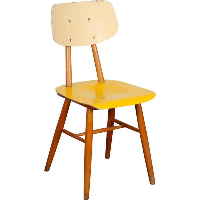 Vintage yellow chair for Ton, 1960