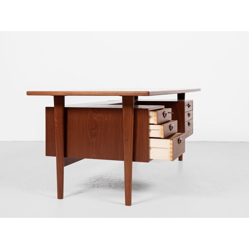 Mid century Danish desk in teak by Kai Kristiansen for Fm, 1960s
