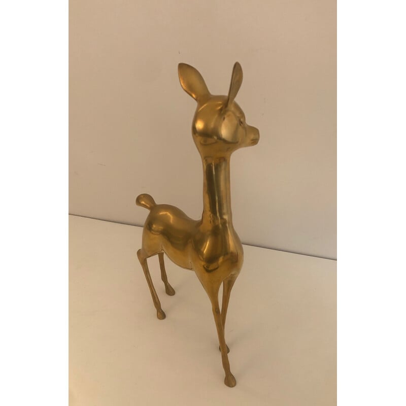 Vintage brass deer, France 1970