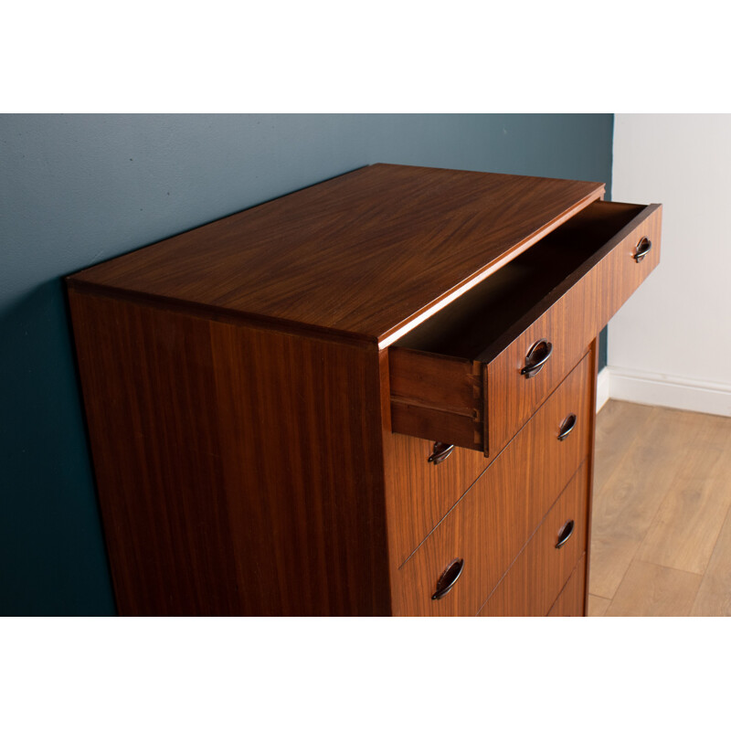 Mid century Zebrano chest of drawers by Elliots Of Newbury, 1960s